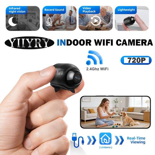 ( ) caméra de surveillance intelligente fil wifi pour intérieur, 720p, wi-fi 2,4g, télécommande via application mobile, avec vision infrarouge, audio, détection de mouvement, , en charge /le stockage en cloud, lecture vidéo, convient pour la