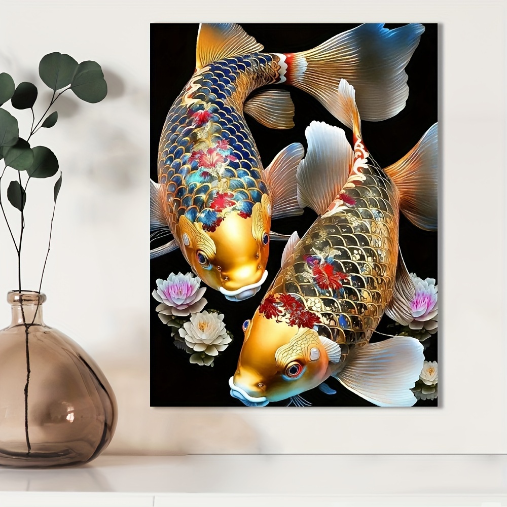 

Koi Fish Canvas Print Wall Art - Vibrant Oil Painting Style Poster For Home Decor, Bedroom, Living Room, Office - Elegant Japanese Carp Design, Premium Quality Decoration, Ideal Gift (12x16 Inches)