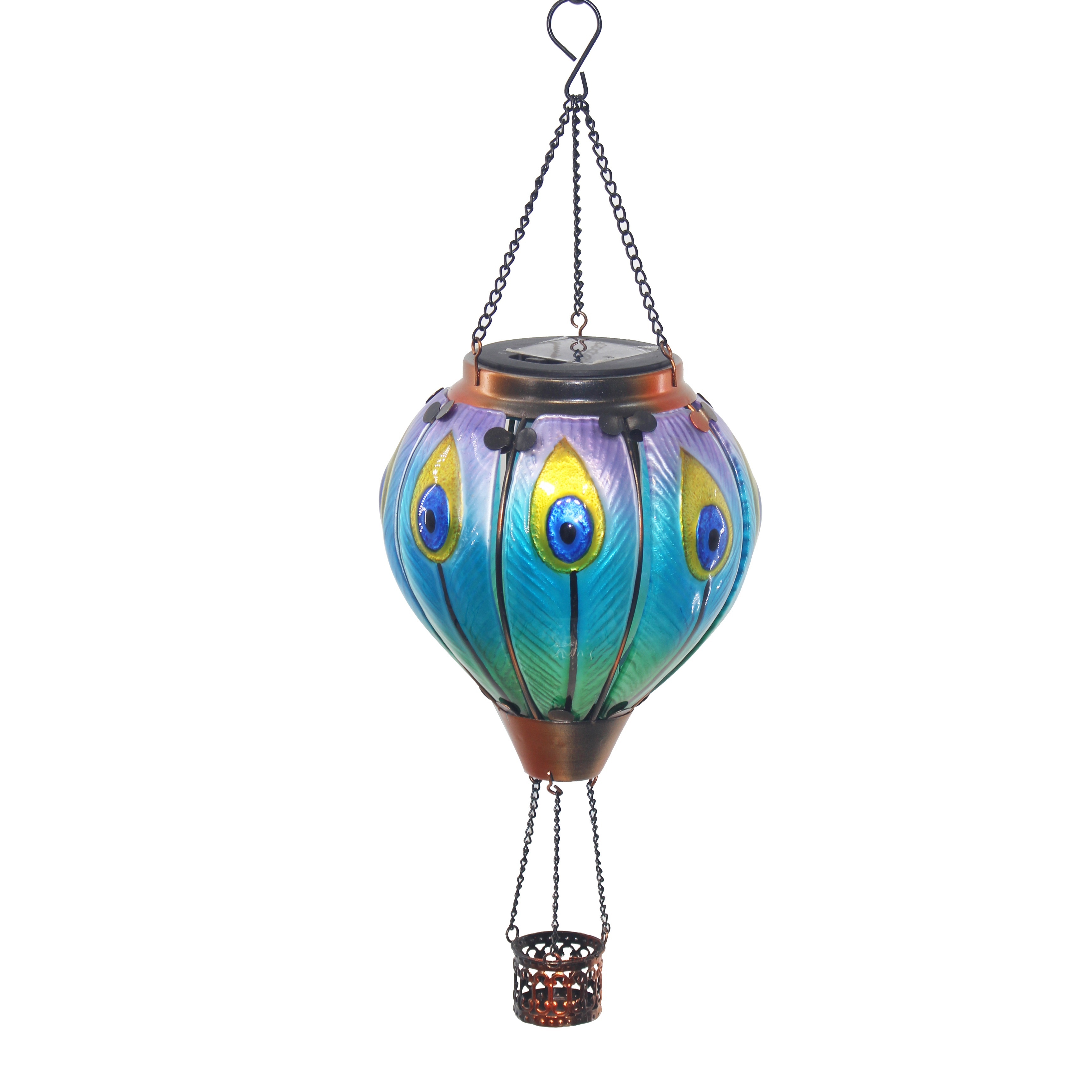 TEMU 1pc, Hand-painted Hot Air Balloon Wind Lights Hanging Garden Lights