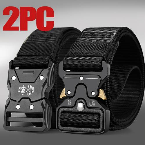 2er-pack herren taktische canvas webbing gürtel, robuste gewebte automatische schnallenbänder, für jeans und outdoor-bekleidung, strapazierfähige abenteuerausrüstung, funktionell und , für arbeitshosen, sportbekleidung, laufen, fitness