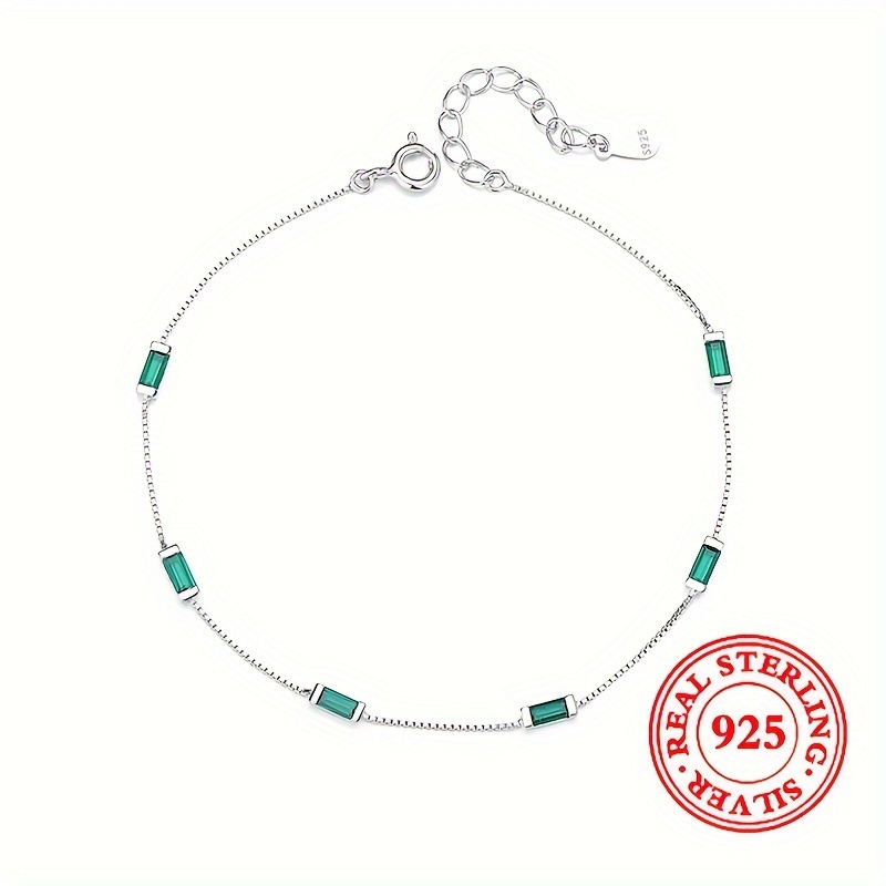 TEMU Pulsera de mujer con lujo vintage y incrustaciones geométricas de zircón sintético, de plata de 925 y con un peso de 1,8g, adecuada para atuendos de diario.