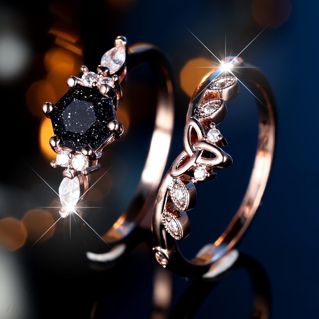 Unisex Black Synthetic Zirconia Inlaid Elegant Ring, Versatile Gift