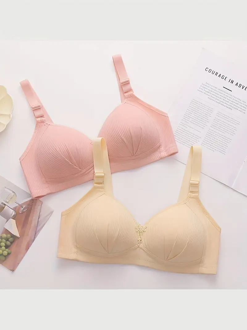 6 wireless bras for women with vertical and tassel details seamless and comfortable no detachable pads soft and breathable fabric in 6 colors black pink beige light green Product details 1