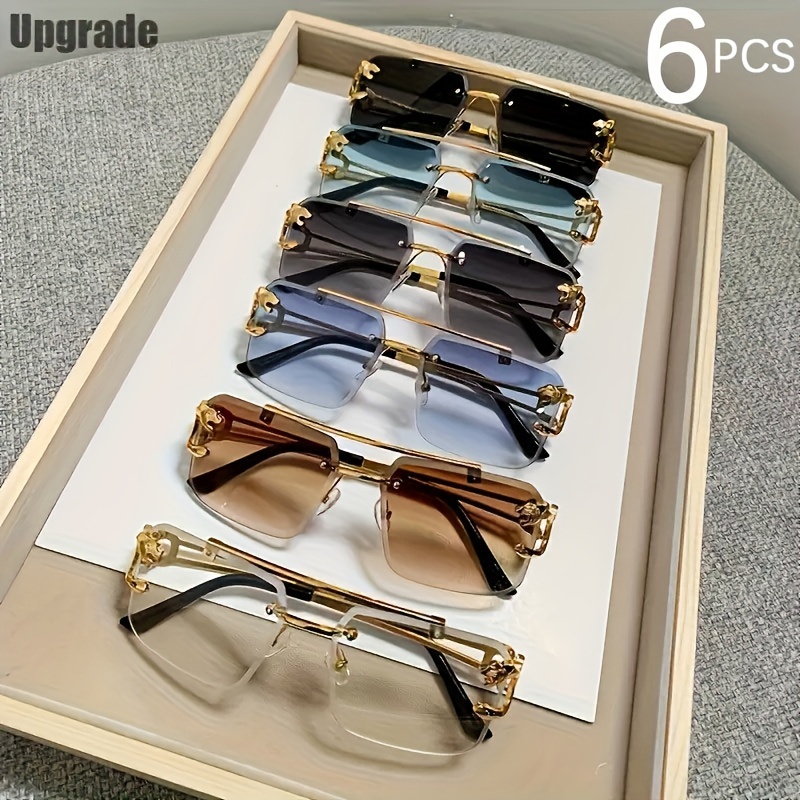 

6cps Glasses Double Beam Decorative Fashion Glasses Summer Camping Glasses Screw Partner