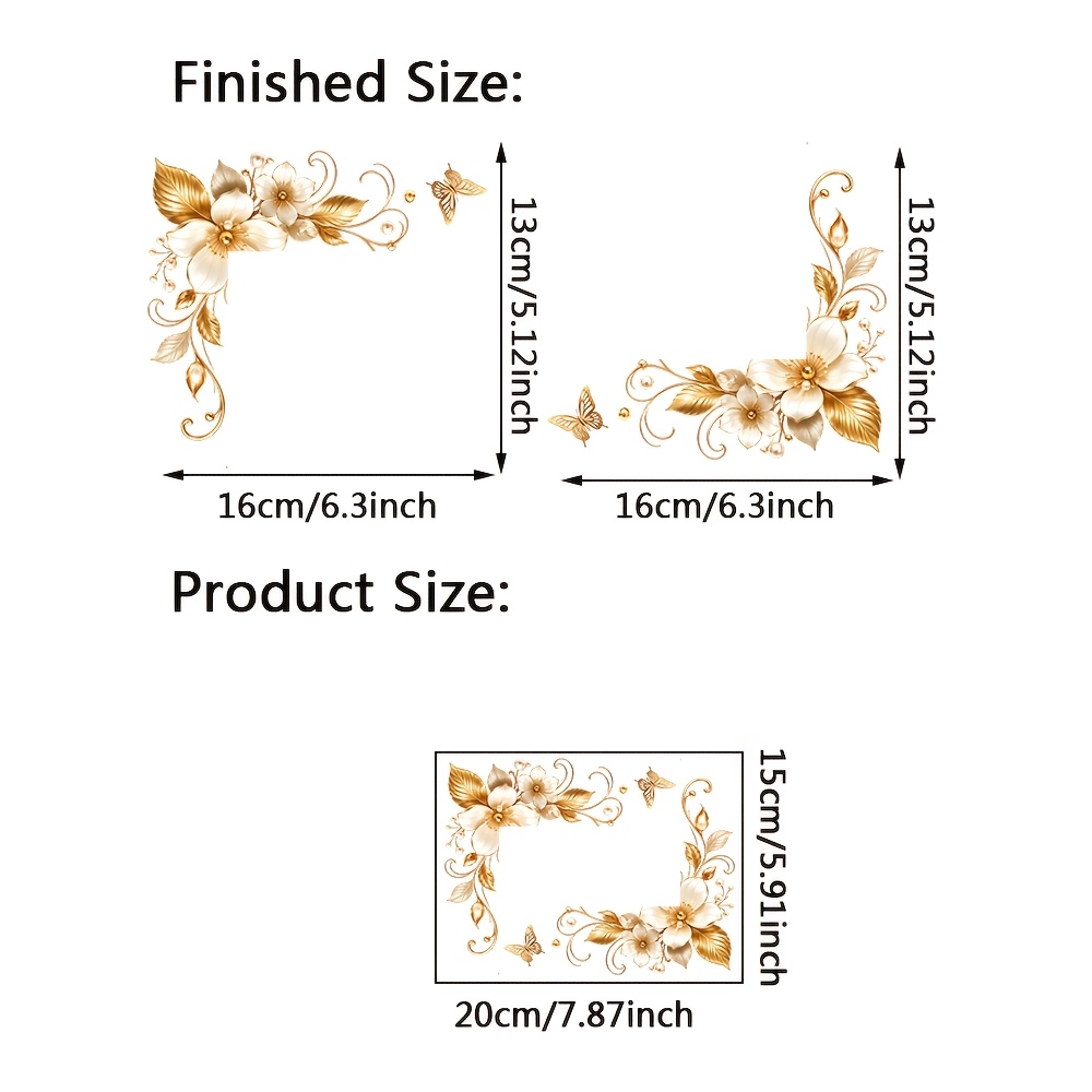 Light Luxury Gilded Floral Switch Plate Sticker, Elegant Decor