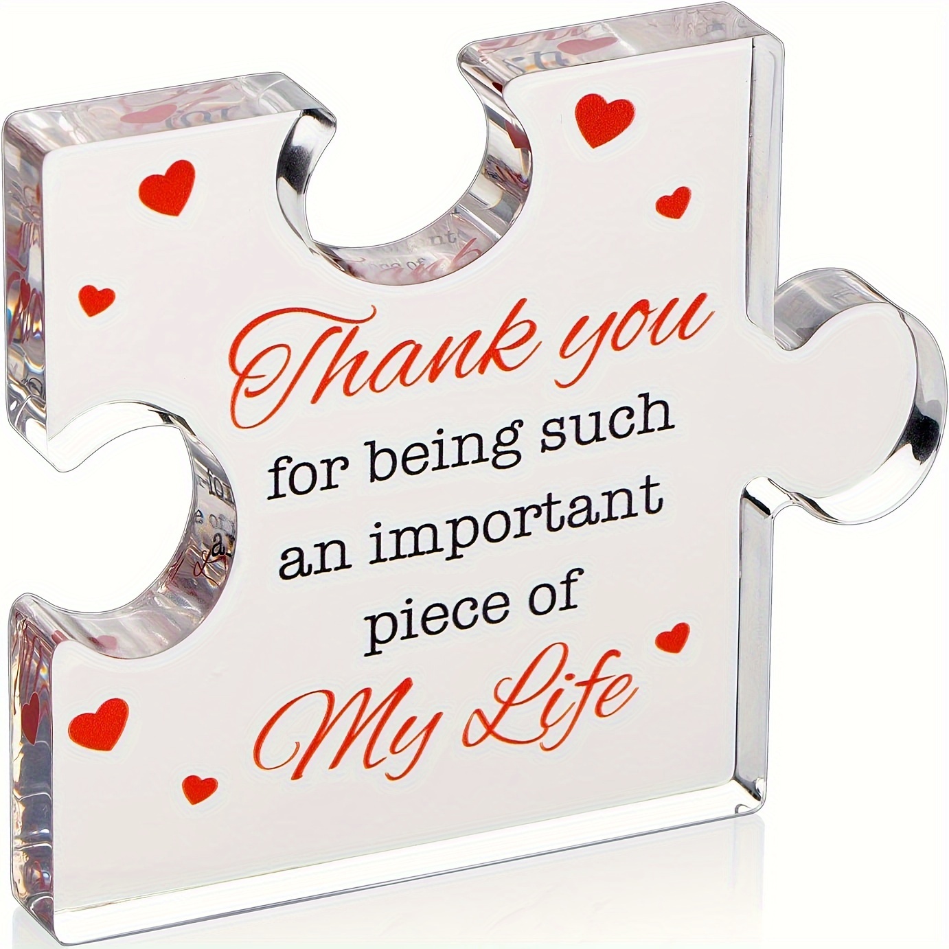 

Thank You For An Piece Of My Life" Acrylic Puzzle Gift - Christmas, Office, Or Any - 8.5cm X 3.14inch - High Quality Material - Great Gift For Mom, Sister, Or Friend - Design