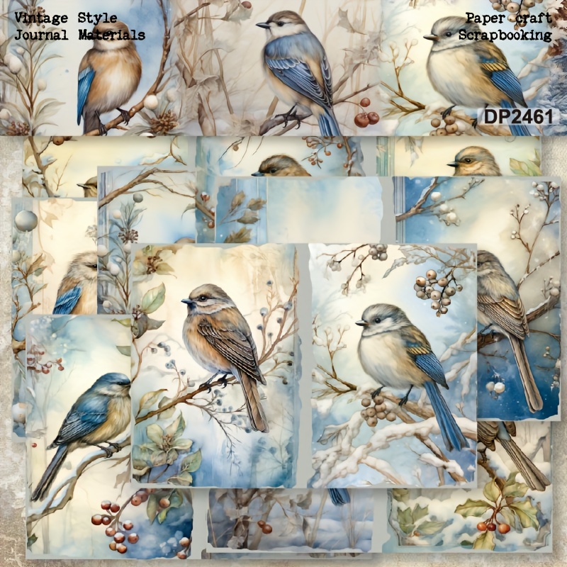 

8 Pieces Of A5 Size Bird-themed Scrapbook Paper - Perfect For Diy Crafts, Journaling, And Gift Wrapping - Panalisa