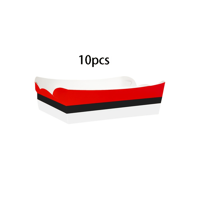 E-shop 10/ Stück Party-Bootschalen - Rot, - Lebensmittelechte Einweg-Servierboote für Geburtstage, BBQ, , Pommes, Popcorn - Party-Teller,