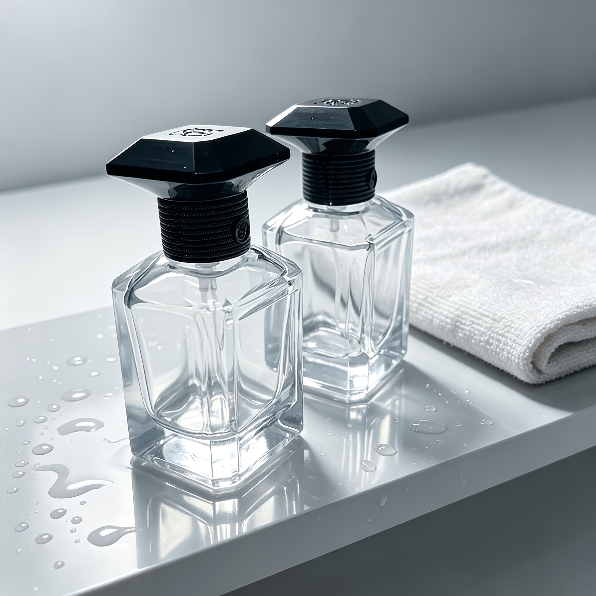 TEMU YUNKEYOU Botella dispensadora de vidrio para perfume con de de 1 /2 unidades, botella pulverizadora a presión, botella de vidrio vacía para