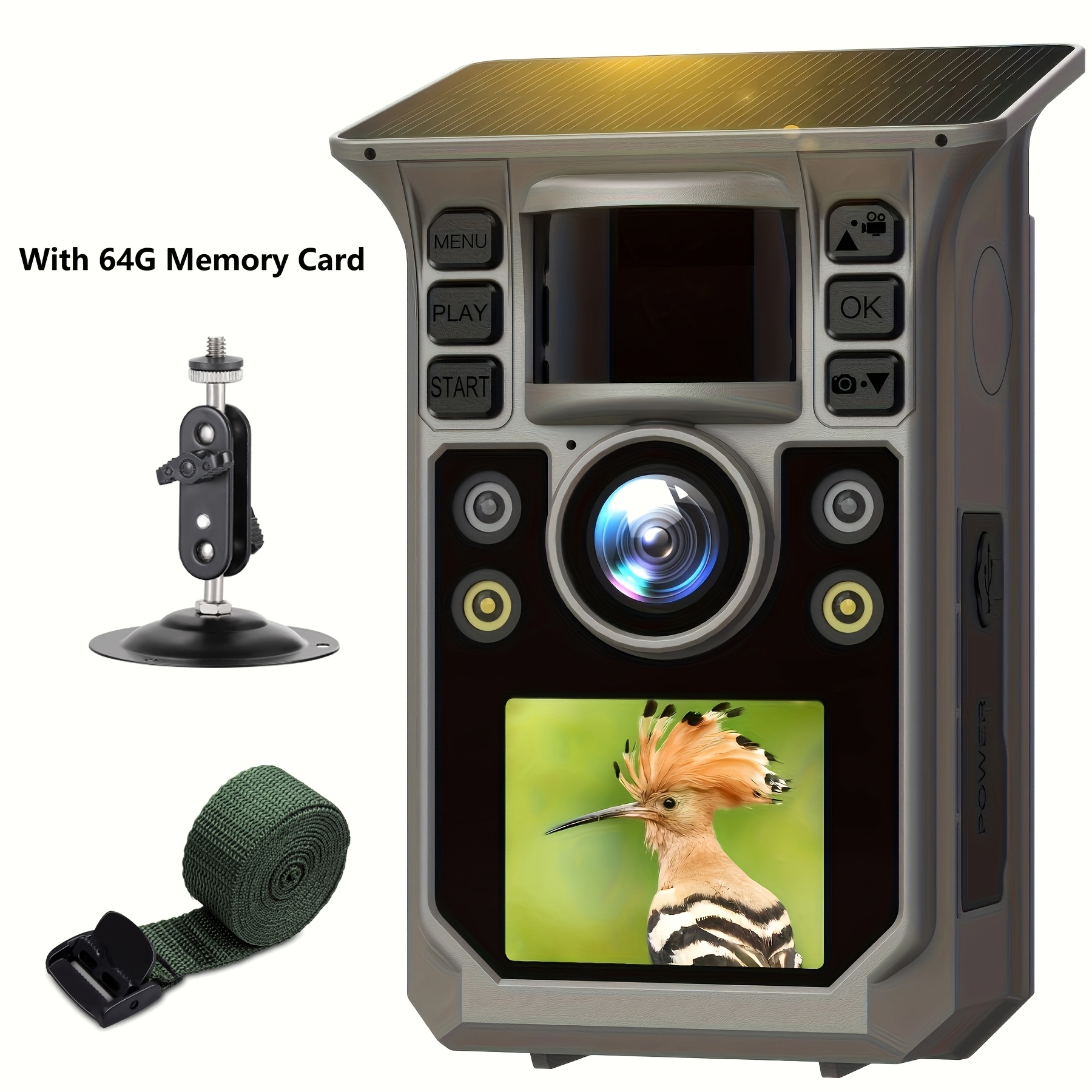 Image of Wifi Solar Trail Camera With Night Vision, 130-degree Wide Angle 0.4s Trigger Speed, Built In 7500mah Battery, 4k 48mp Ip67 Waterproof For Wildlife Monitoring Hunting Camera