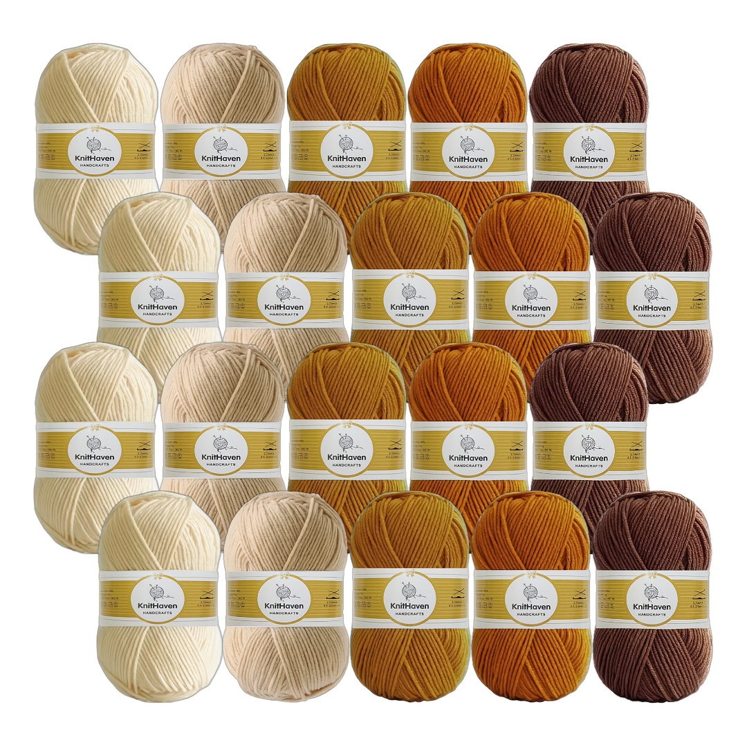 E-shop 20er-Set verschiedene farbige Strickgarnknäuel, geeignet für handgemachte DIY-Projekte, Untersetzer, Puppenkleidung, mit lebendigen Farben einer