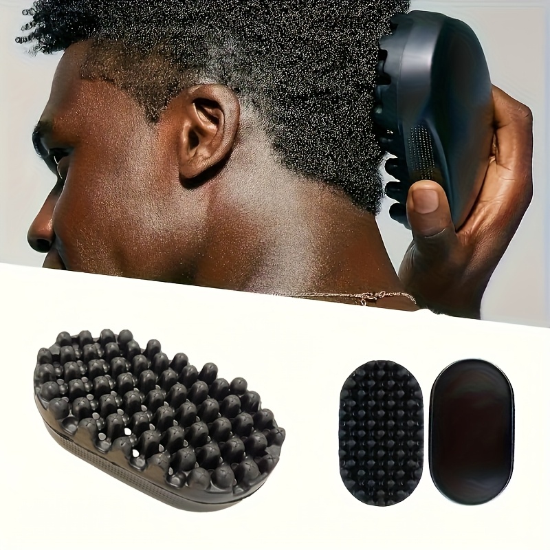 a black hairbrush featuring a twisted afro comb this washable and durable curly hair sponge comb is ideal for all hair types and serves as a hair styling tool Product details 0