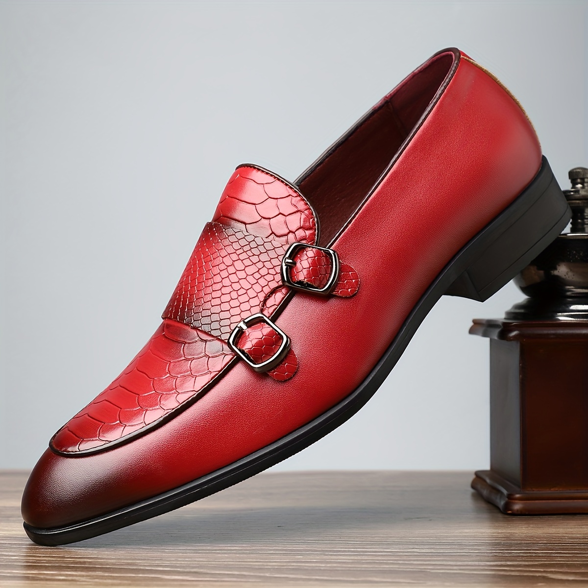 men red dress shoe sold on Temu United States