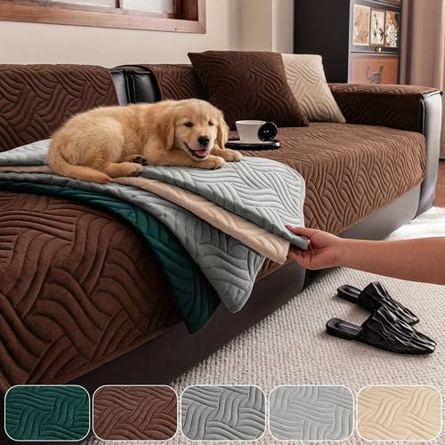 photo de l'article 1 coussin de canapé court en peluche matelassée jacquard , coussin de canapé en peluche et confortable, adapté aux animaux de compagnie, lavable en machine, coussin de canapé antidérapant universel toutes