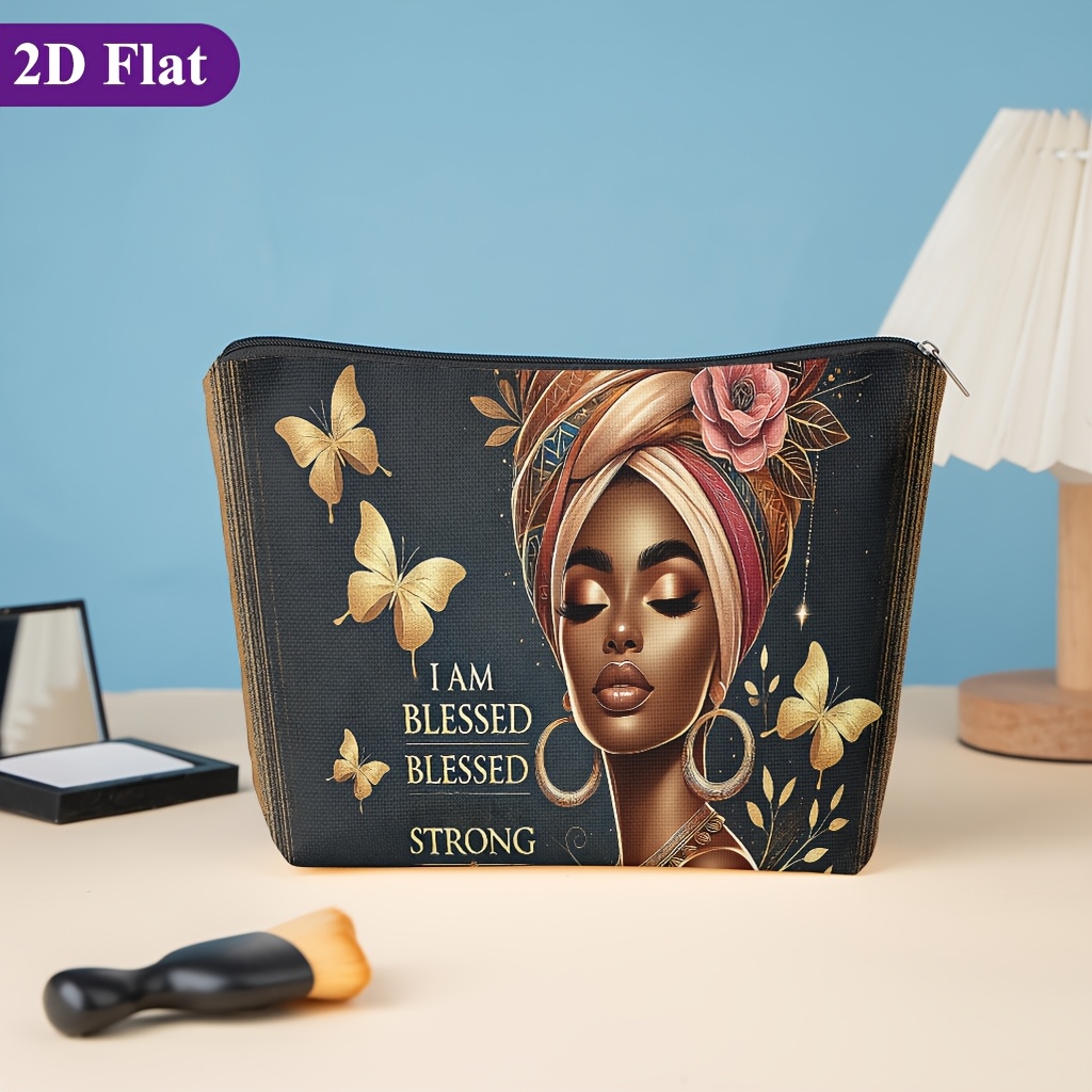 TEMU Cosmetic Bag 1pc, Strong , Lightweight Zipper Design Toiletry Bag, Suitable For Travel And Daily Use Multifunctional Storage Bag For Stationery