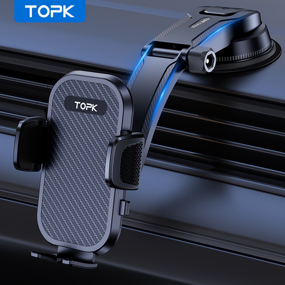 

Topk D42c Phone Holder For Car Dashboard, Adjustable In Vertical And Horizontal Directions High Stability Strong Adhesion Includes Bonus Adhesive Pads Car Phone Holder Mount Compatible With All Phones