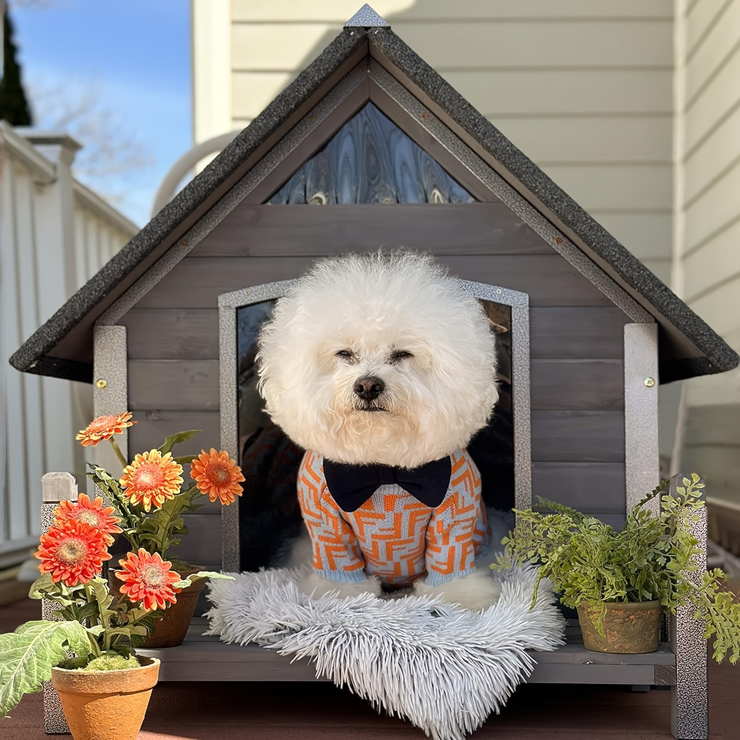 Aivituvin Dog House Outdoor Anti-Chewing Large Dog Log