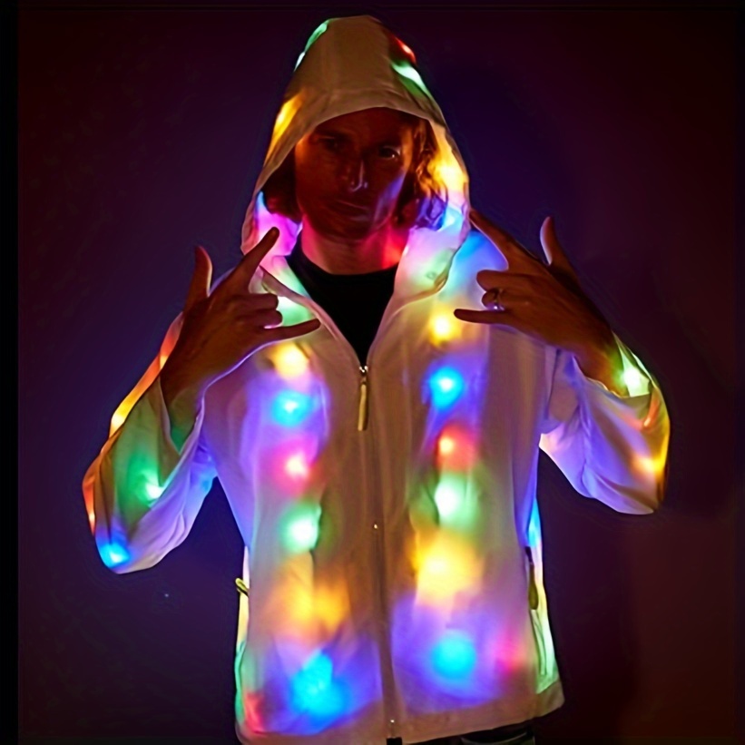 

1 Men's And Women's Led Flash Jacket Carnival Hoodie Vest Couple Carnival Pants Party Christmas Fancy Dress Preferred Clothing