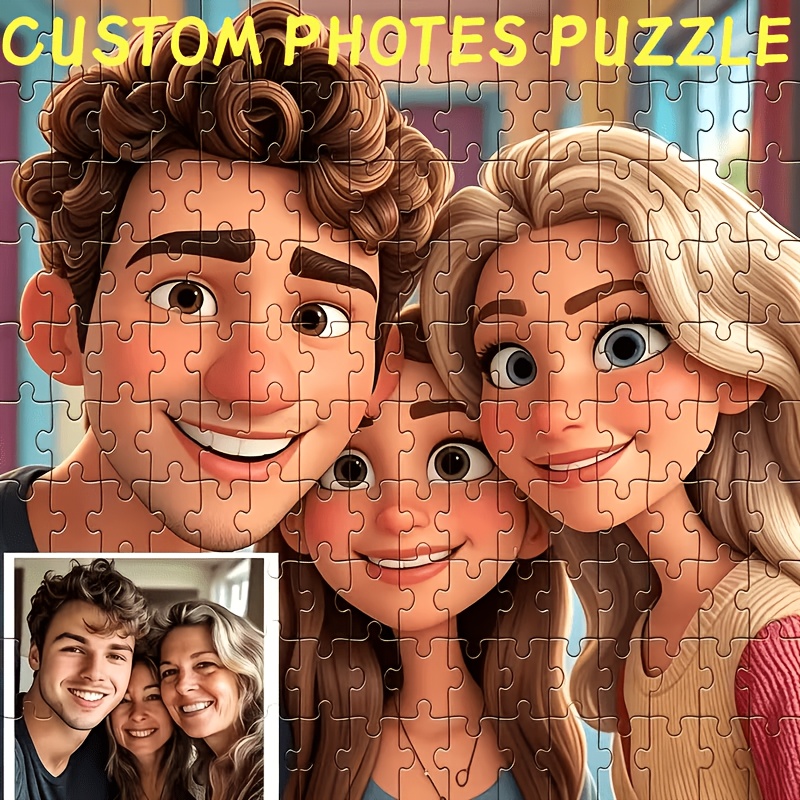 TEMU Ritratto personalizzato, personaggio dei animati personalizzato, stile anime, 1 puzzle personalizzato, foto di famiglia, foto di , foto di , 癡