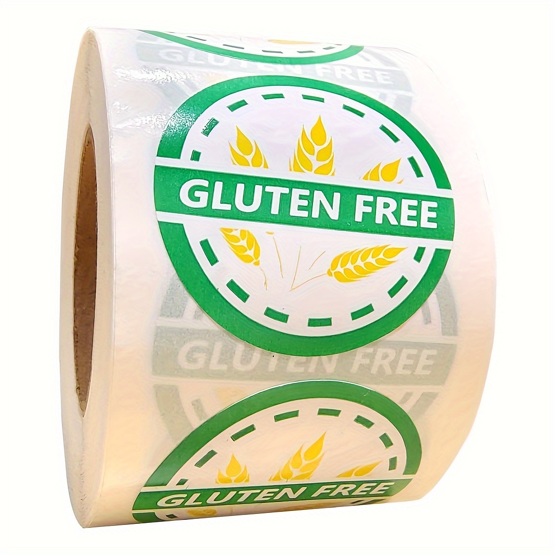 Image of 500pcs Gluten-free Labels - 1.5" Round Stickers For Food, Allergy Warning & Rotation