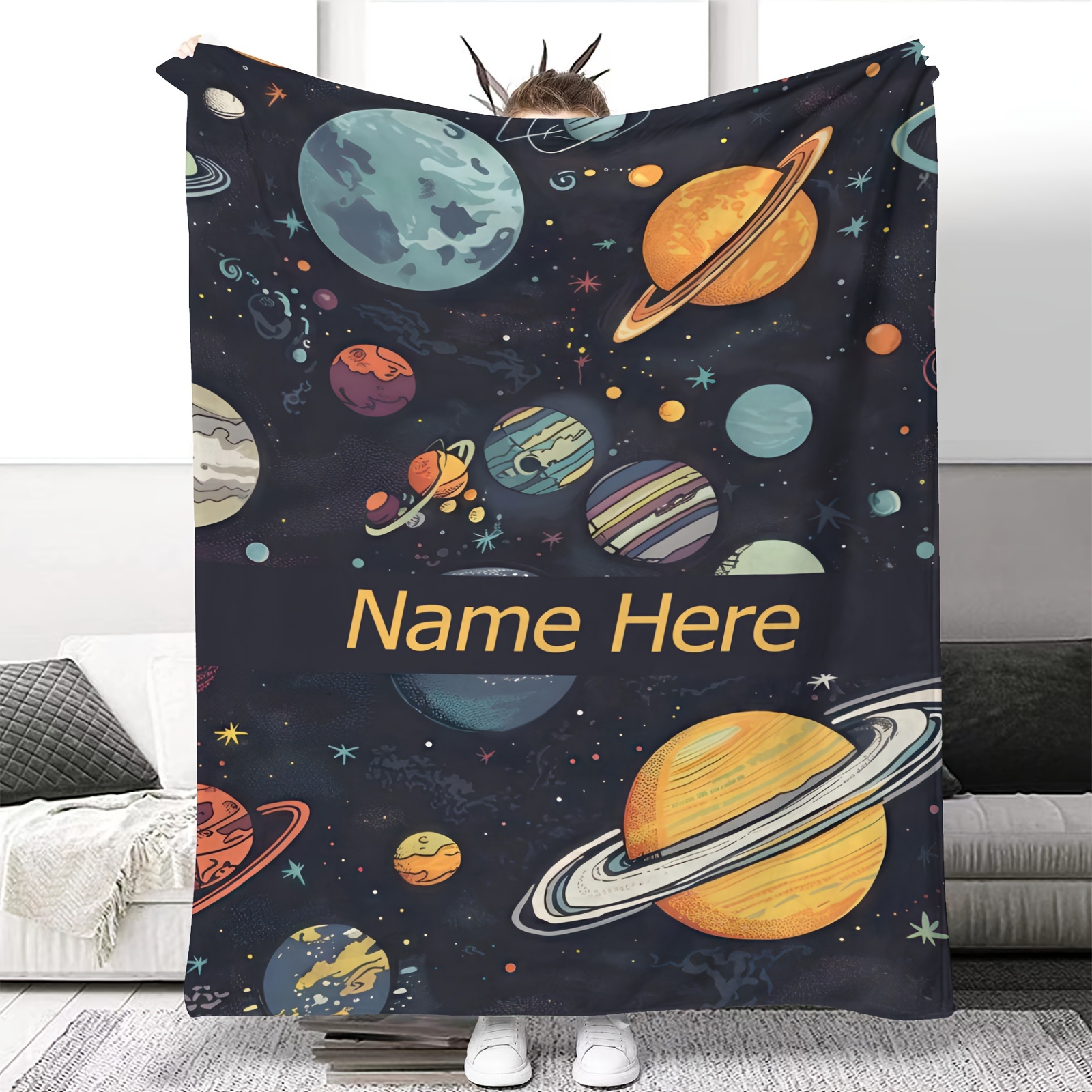 

Customizable Name Pattern Flannel Fleece Throw Blanket – Soft, Warm, Reversible For Bed, Sofa, Office, Outdoor Camping – , Machine Washable – Ideal For Adults,