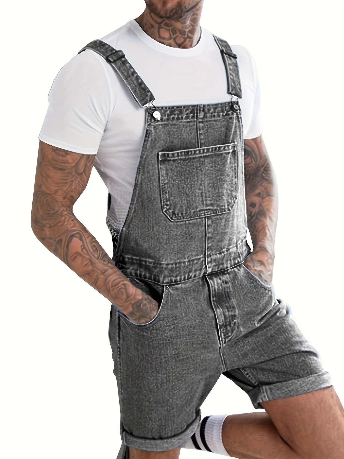 Men Overall Denim Shorts Mens Denim Shorts Bib Overall Jean Romper