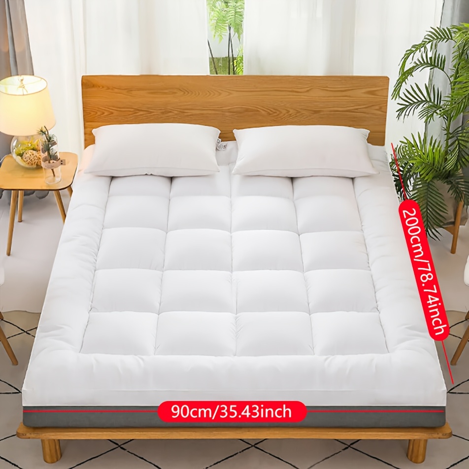 E-shop Dicke Matratzenauflage in Hotelqualität – Ultraweiche gesteppte Bettauflage, passend für Matratzen bis 40 cm, elastische Ankergurte &