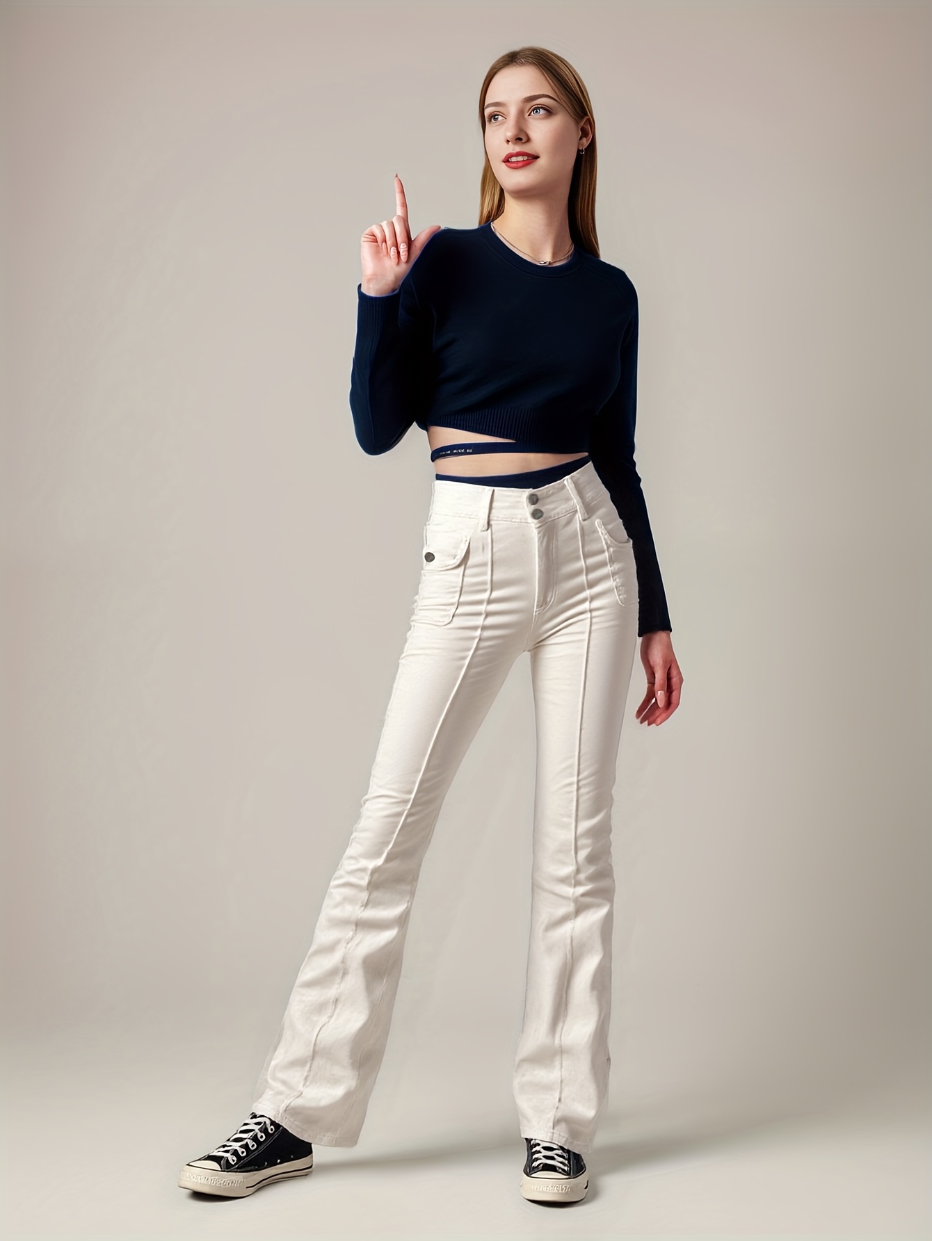 Flare Jeans Womens White Bootcut Pants Buy DOLCE CRUDO Womens