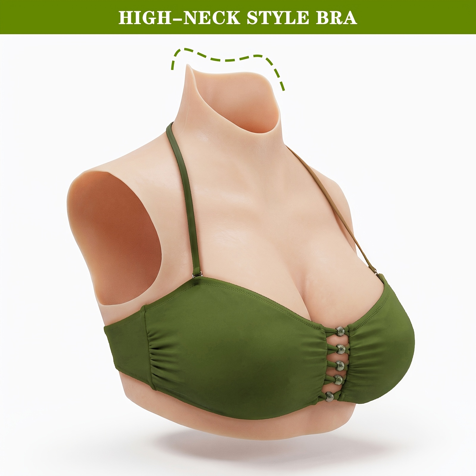 a high neck silicone breast form insert pad suitable for masquerade balls to shape a figure