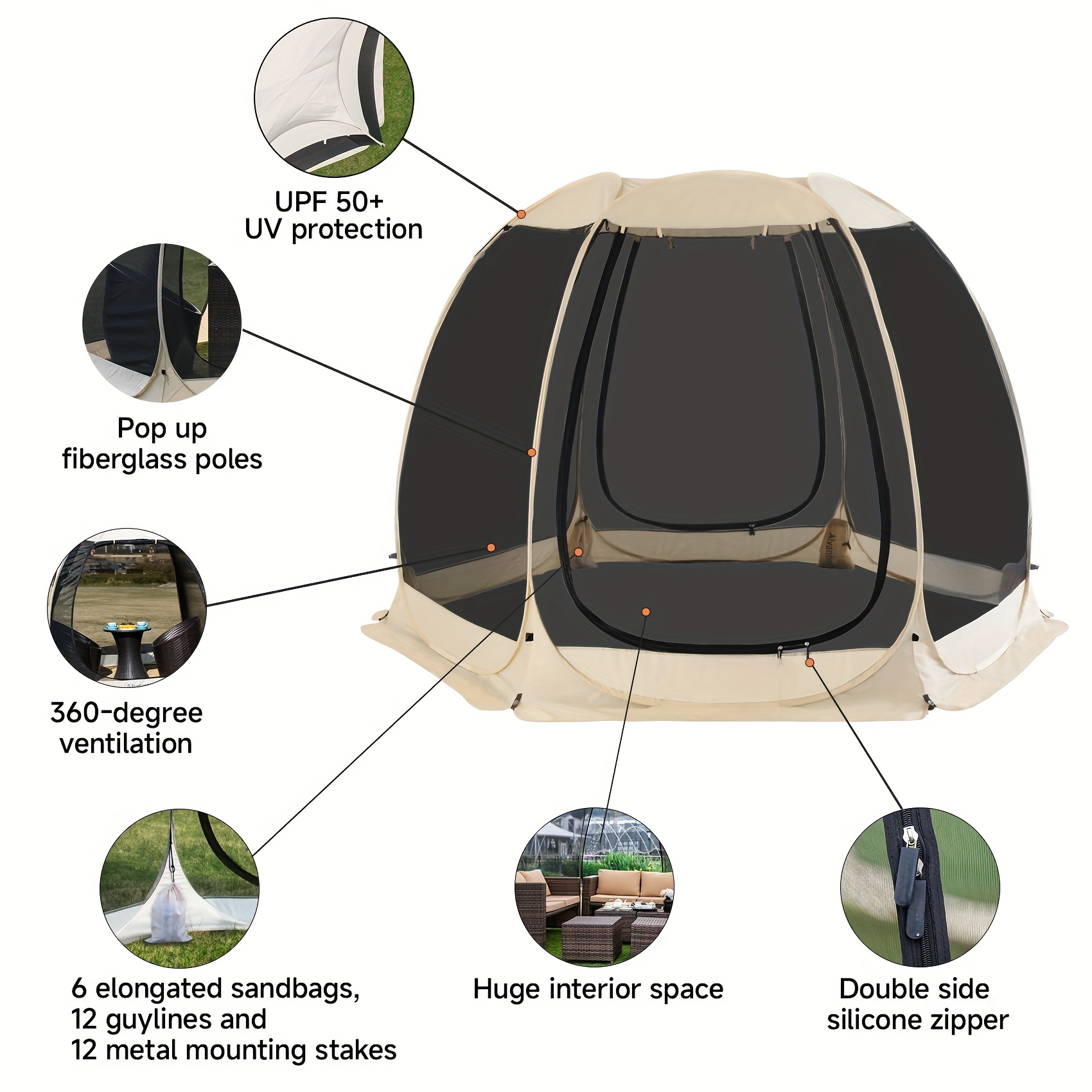 Screen House Gazebo with Mosquito Netting