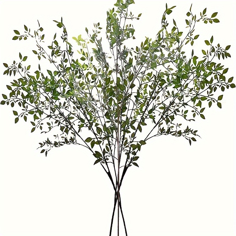 

1 Set Of Artificial Greenery - Realistic Synthetic Stems & With Leaves For Elegant Vase Arrangements, Bouquets & Wedding Decor