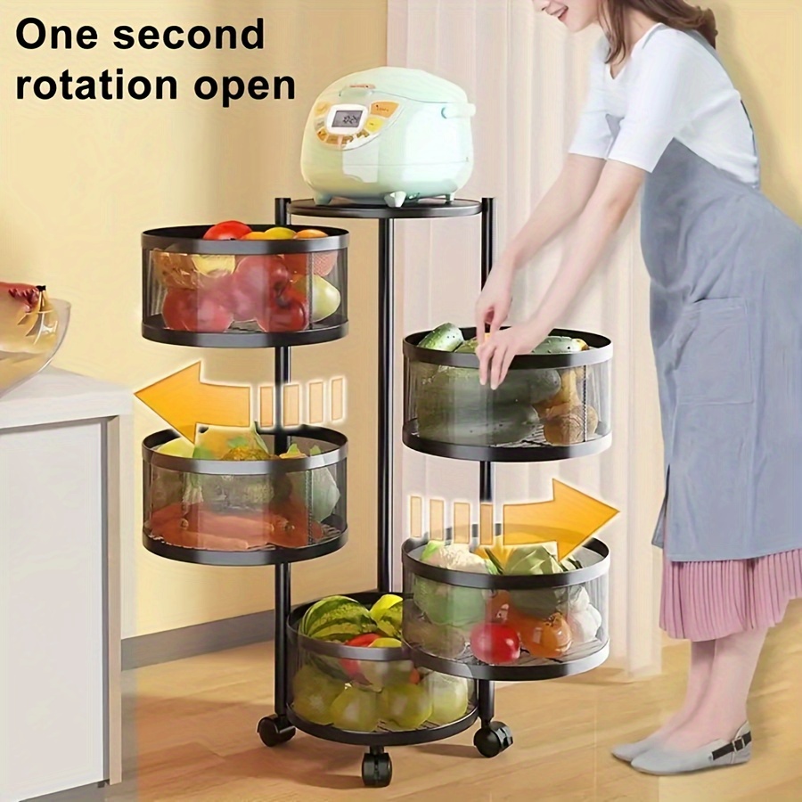 

1pc Rotatable , Standing Rotatable , Fruits Rotating , , Products, Wheeled Shelves