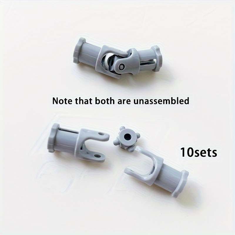 Image of 10pcs Moc Light 3l Connector Coupler Shafts - Durable Abs, Compatible With Major Building Block Brands (61903/62520c01) For Suspension & Drive Differential Systems