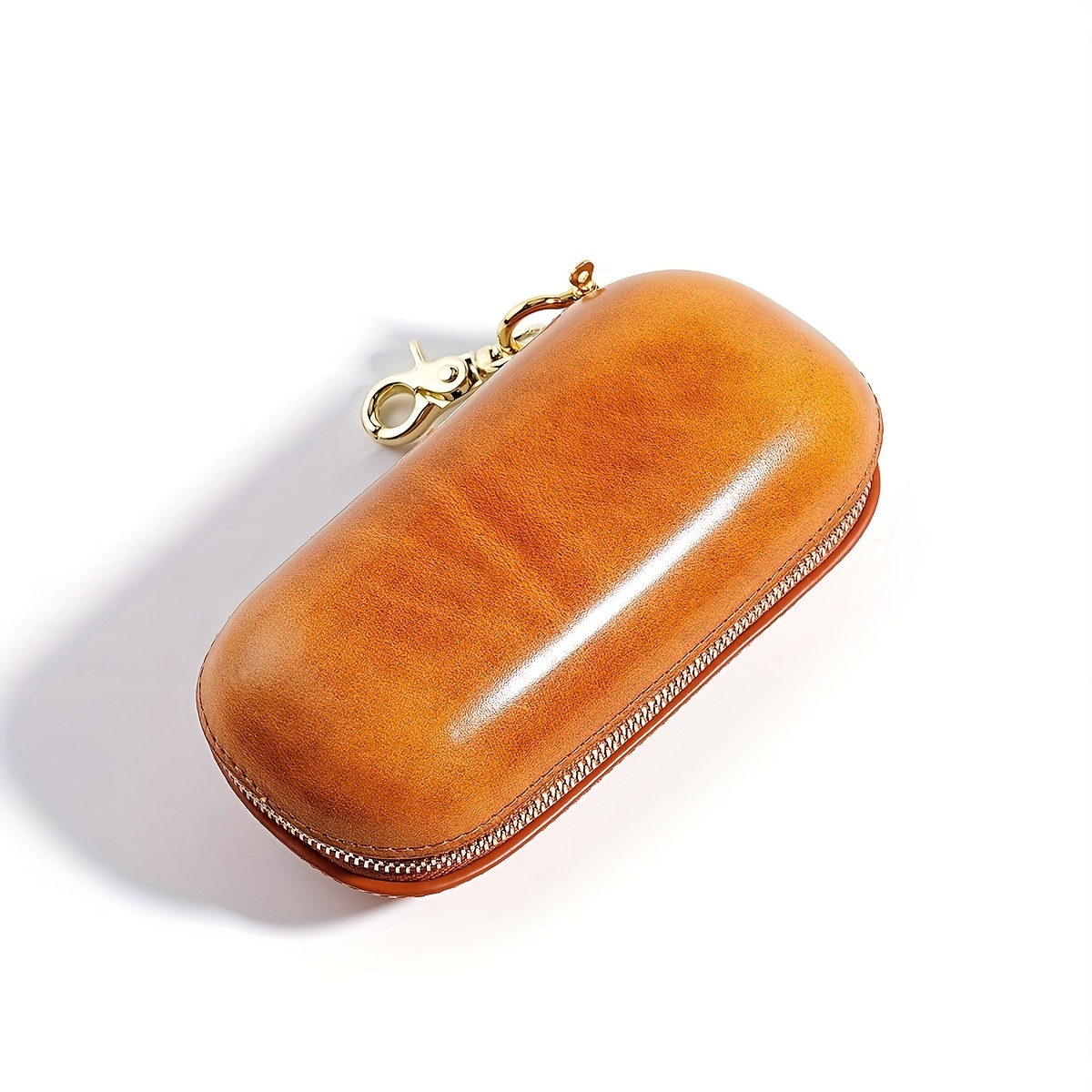 Handmade Vegetable-Tanned Leather Eyeglass Case, Retro Capsule Design