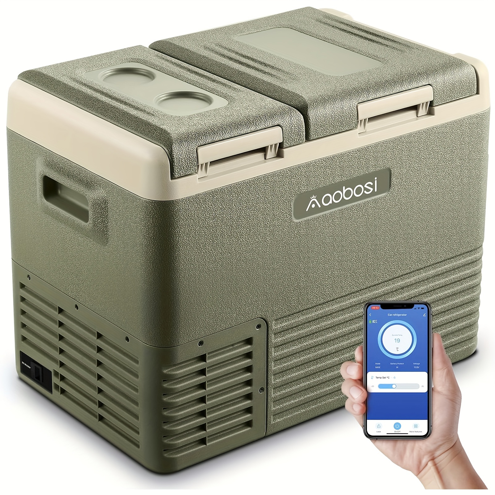 AAOBOSI 12 Volt Car Refrigerator 32 Quart (7.93gal) RV Portable Refrigerator Freezer Car Fridge Cooler Electric Compressor Cooler 12/24V DC Travel Refrigerator