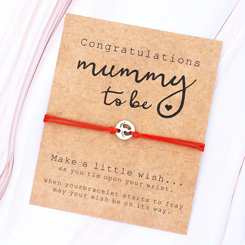 TEMU Cute Footprints Wish Bracelet Footprints Alloy Pendant Bracelet Bracelet A Bracelet Gift For Mom