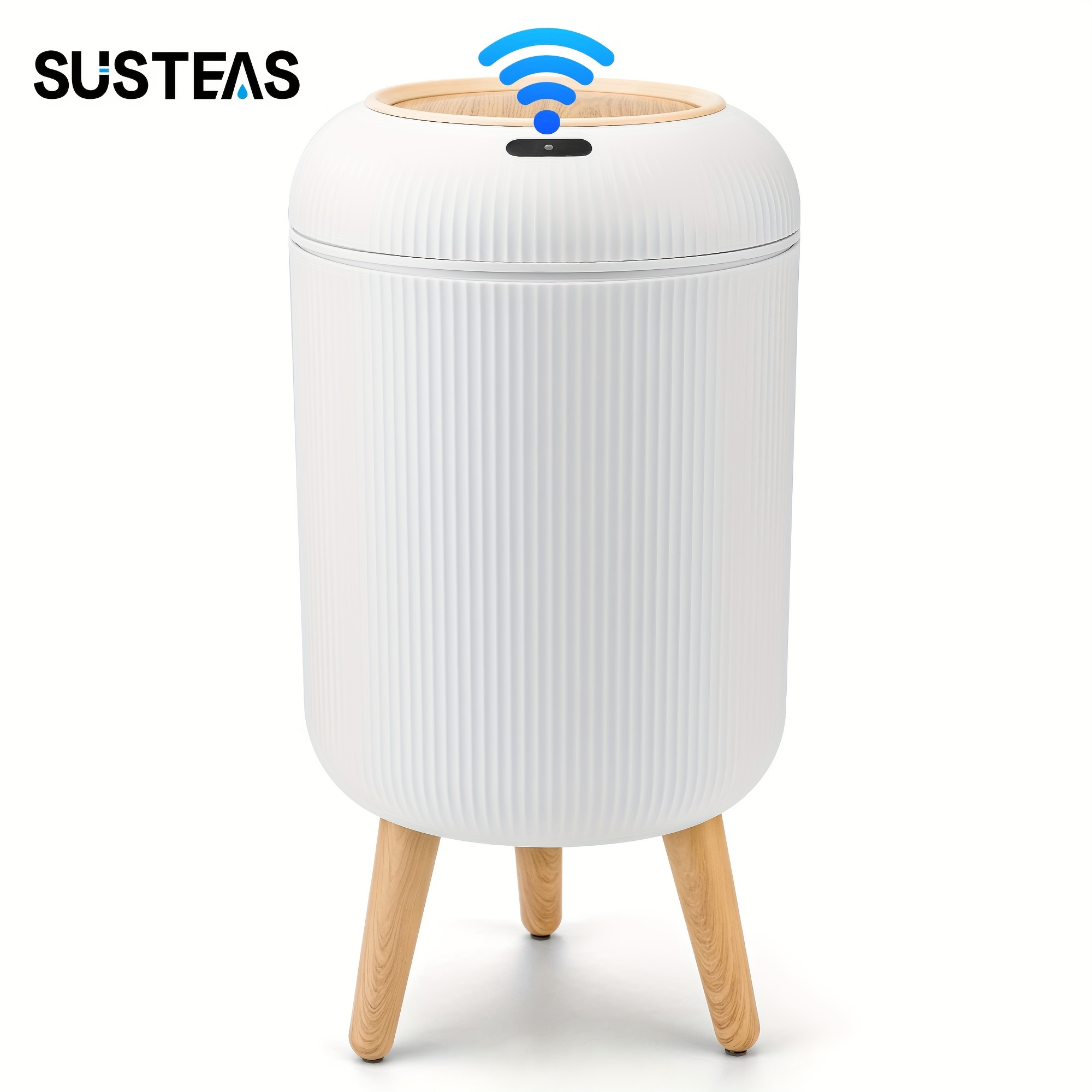 

Susteas Motion Sensor Trash Can With Lid, Touchless Trash Can, Automatic Waterproof Garbage Can Plastic Trash Bins Suitable For Kitchen, Bathroom, Bedroom, Living Room, Office, Outdoor (white)