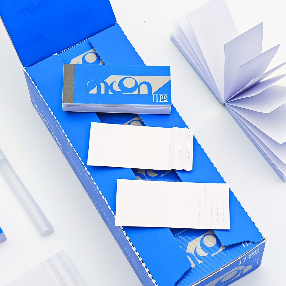 1200 TIPS, blauw en wit tipspapier