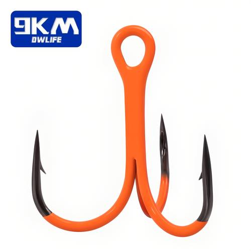 9km 10pcs treble hooks triple hook 2 for deep freshwater applications orange