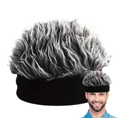 wig hat mens winter knitted hat hat trend funny melon skin hat