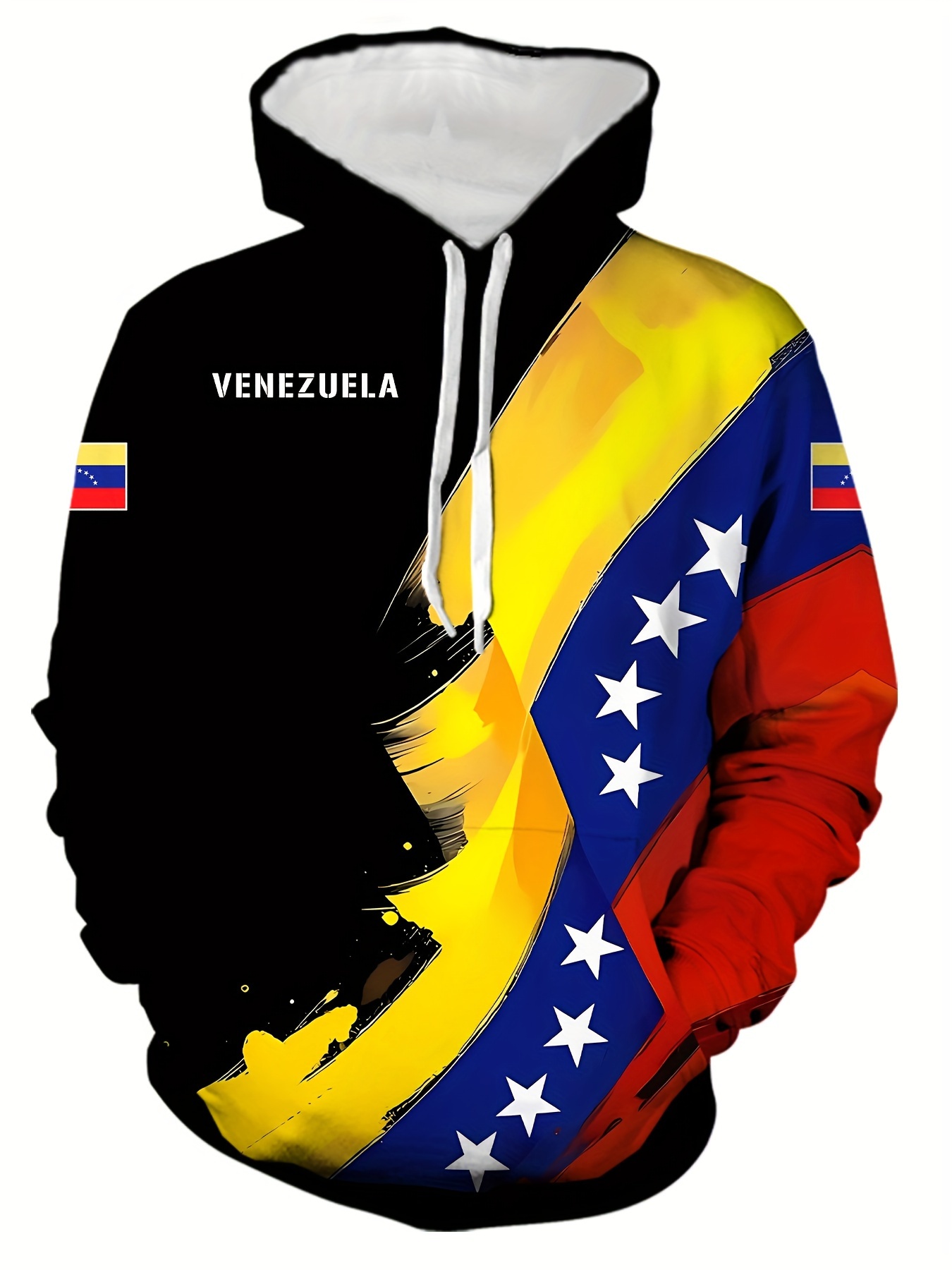 novelty venezuela letter 3d print hoodies for men casual graphic design with stretch fabric for comfortable spring autumn wear