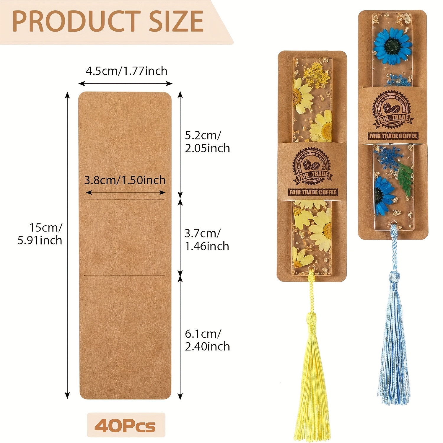 20/40pcs Bookmark Holder Diy Bookmarks Display Cards, Bookmarks Display Holder Set For Wrapping Small Business Packaging Supplies Party Favor.