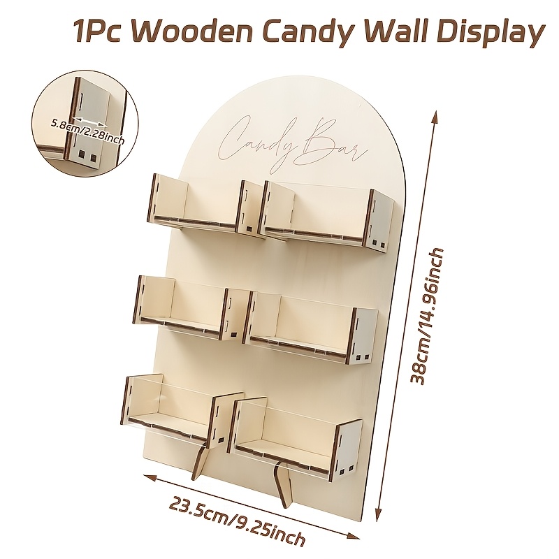TEMU 1 Set Arch Wooden Candy Bar, Snack Candy Chocolate Display Rack, Happy Birthday Party Table Centerpiece, Party Supplies, Wedding Bride Party