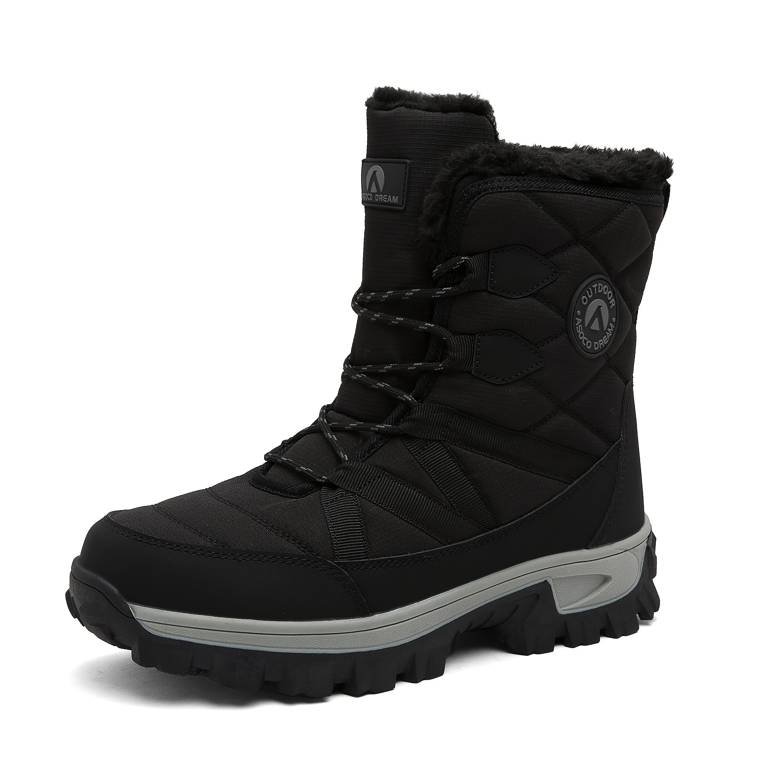 Men's Plus-size Shoes, High-top Fleece And Thickened Snow Boots