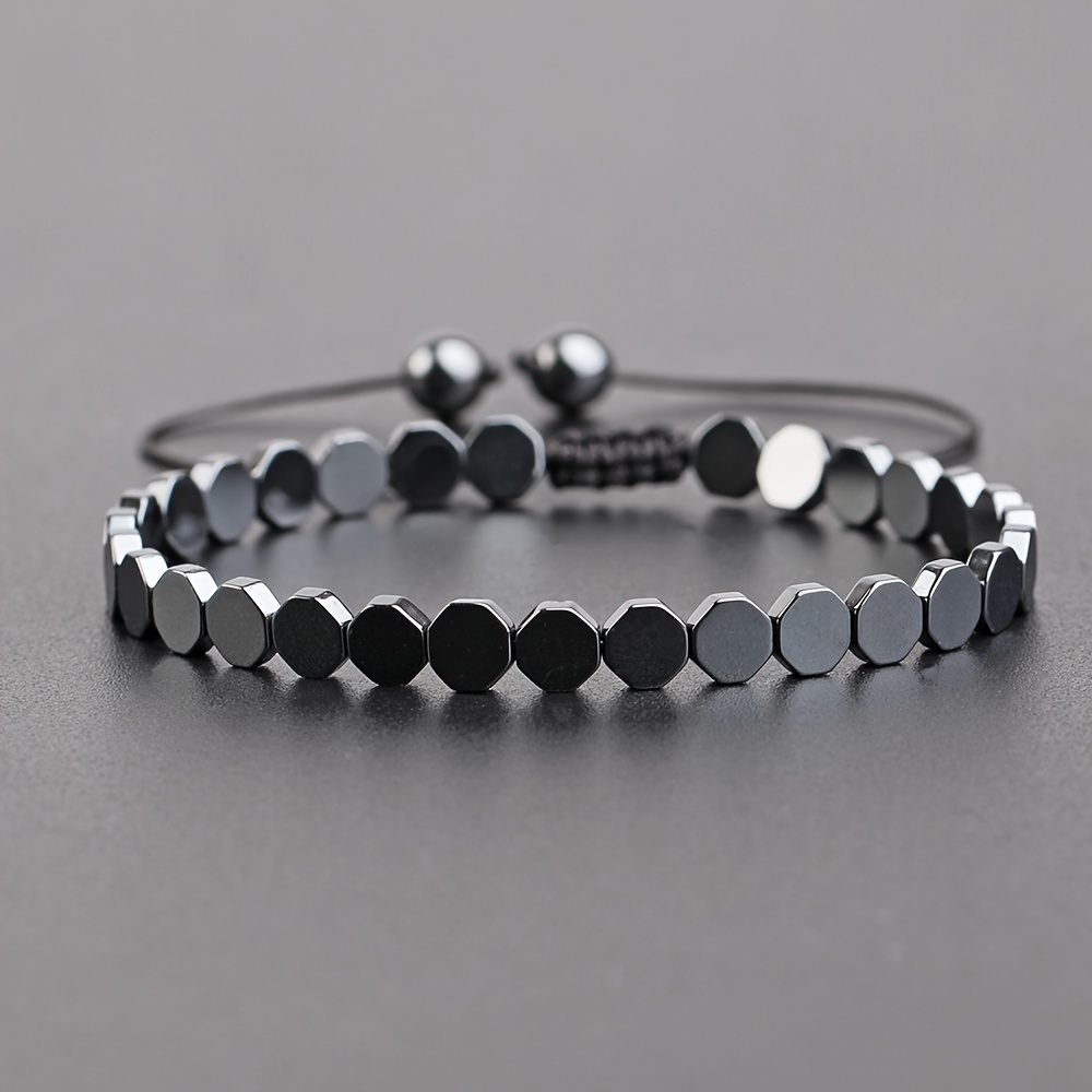 

de bracelets en hématite artisanaux ajustables, géométrique cœur, , , et , accessoire en unisexe