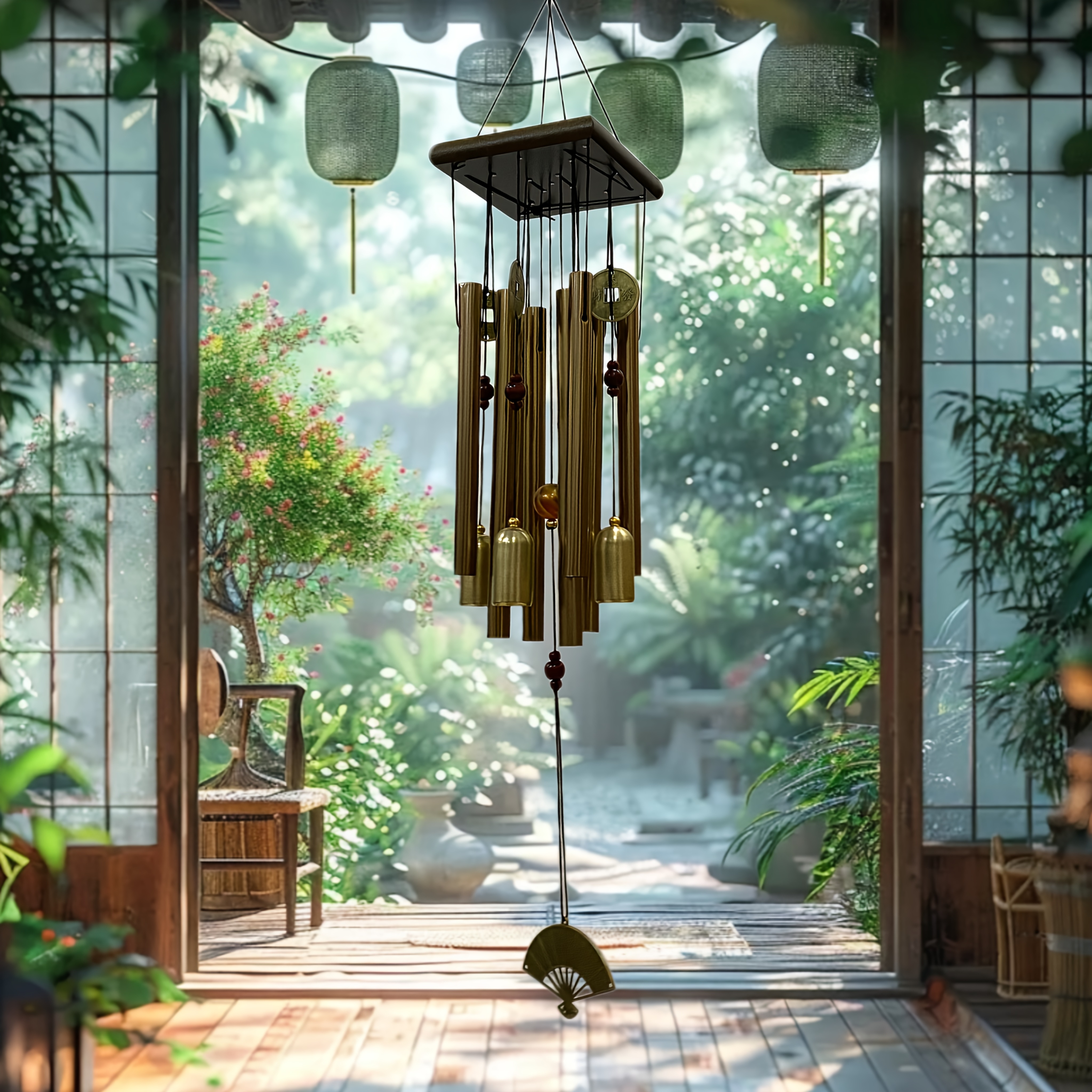 extra large wind chimes durable aluminum alloy tubes rust resistant for garden yard home decor rich and antique wind chimes for outside beautiful atmosphere art details 6