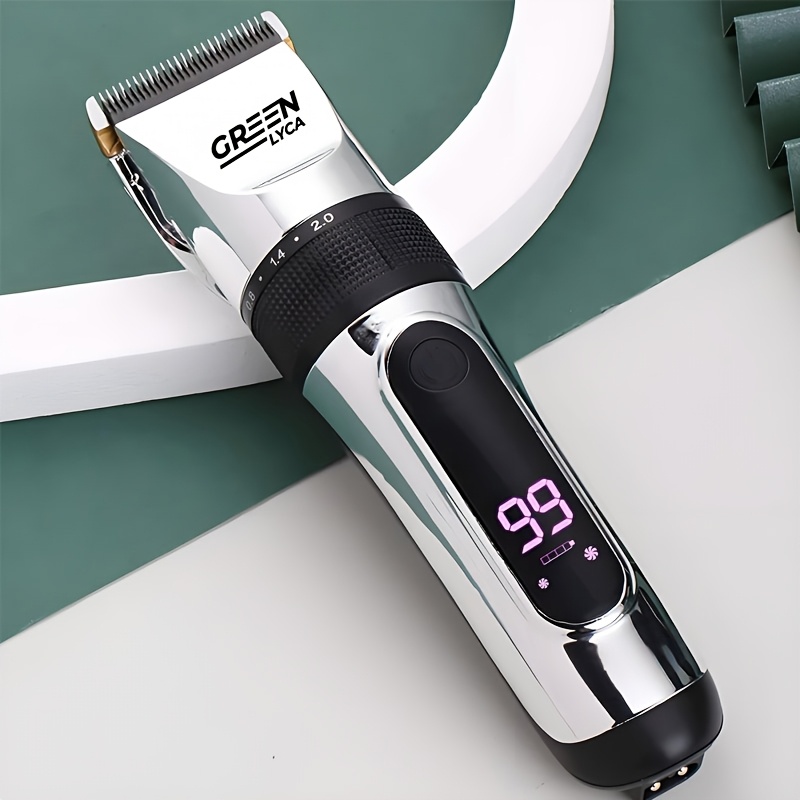 Tondeuse Professionnelle pour Hommes avec Charge Rapide USB-C, Kit de Tondeuse à Cheveux Professionnelle pour la Maison/Affichage Numérique, Haute Qualité Rétro Argenté, Tondeuse Sans Fil, Longue Autonomie de Batterie, Tondeuse Professionnelle pour Hommes, Inclut Câble de Charge et Peigne