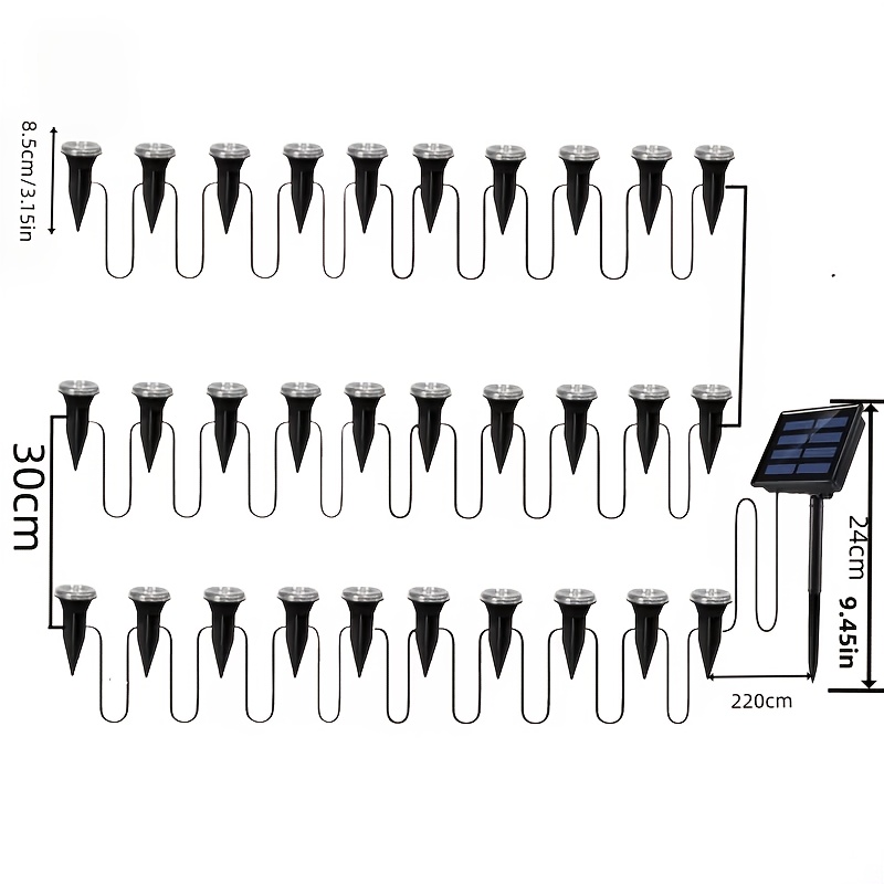 TEMU 30 Pack Solar Garden Stake Lights, Warm White Outdoor Pathway Lights, Ip54 Dustproof And With 8 Flash , . Great For Walkways, Lawns, Wedding