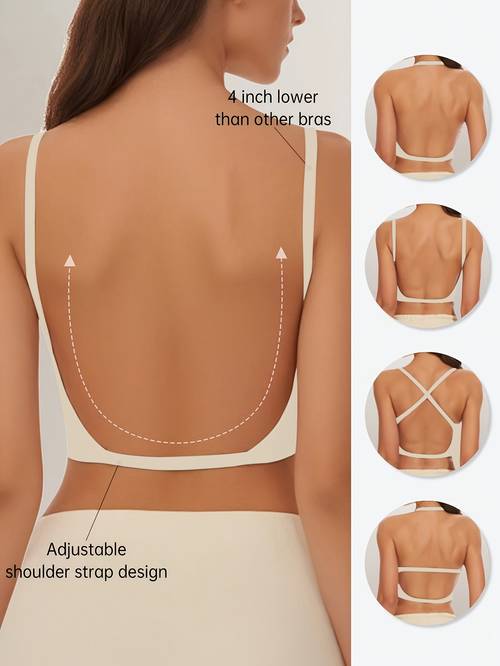 1 stück rückenfreier trägerloser bh für damen – nahtloser bh mit bügel, verstellbare träger, dünnes design für hochzeits- abendkleider – ohne stahlbügel, brautunterwäsche bhs für besondere anlässe, moderner -bh mit optimaler unterstützung