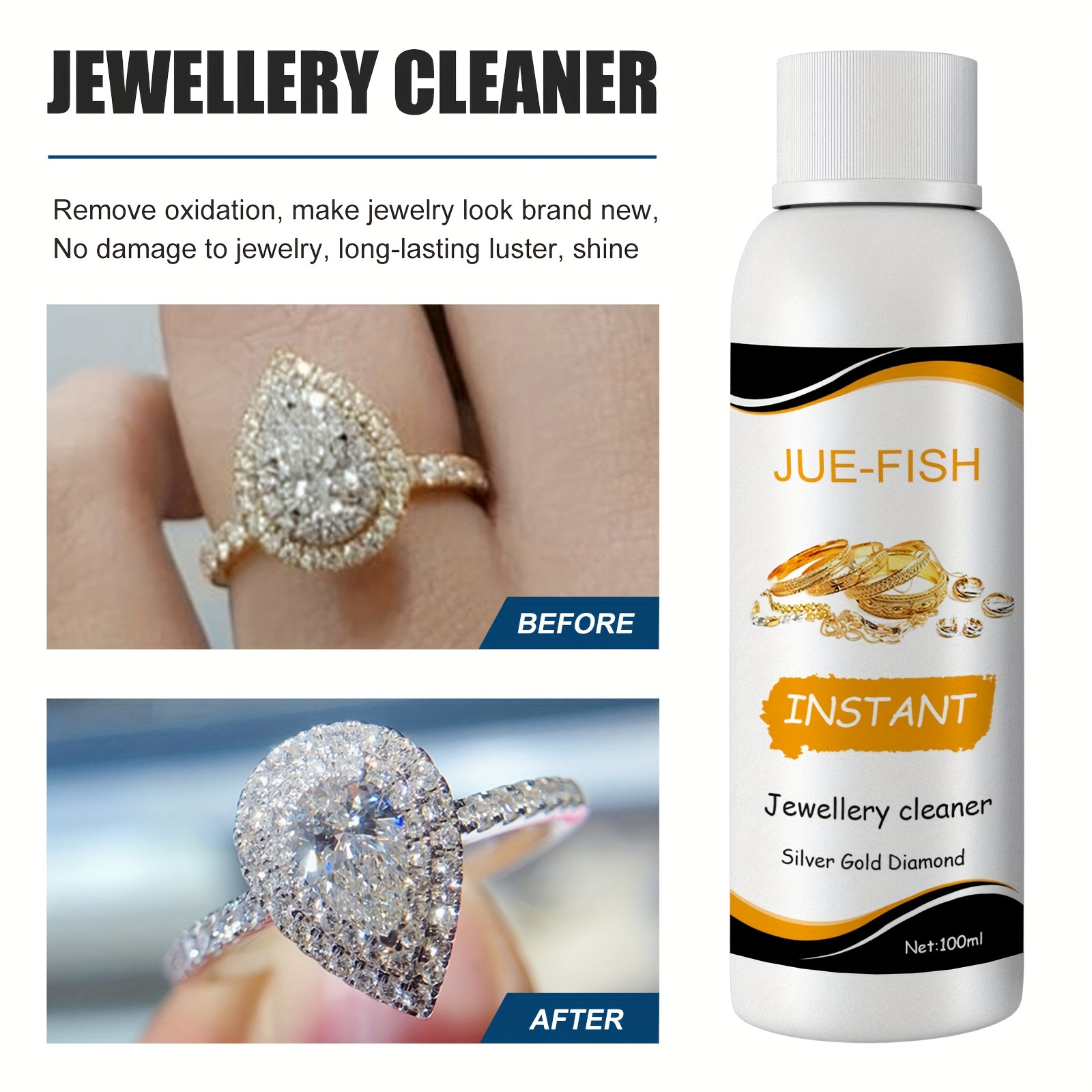 1pc jewelry cleaner jewelry cleaning liquid jewelry care decontamination cleaning glass surface blackening care cleaner for cleaning   stains on jewelry cleaning supplies cleaning tools details 2